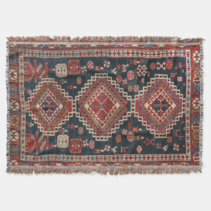 Couverture Tapis Oriental Ancien Perse Turc Karbistan