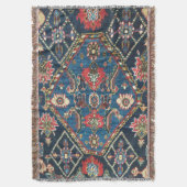 Couverture Tapis Oriental Antique Turc Persan Bleu (devant Vertical)
