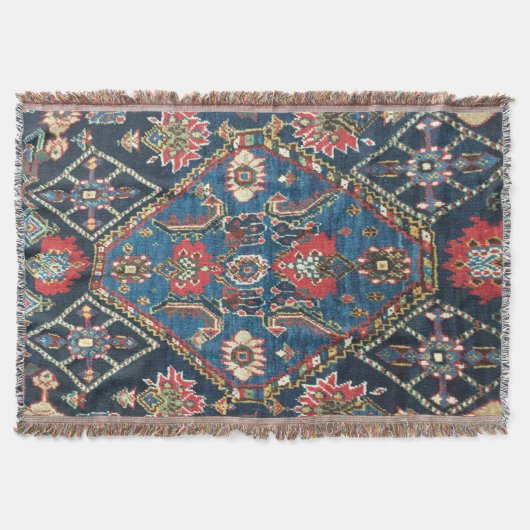 Couverture Tapis Oriental Antique Turc Persan Bleu (Devant)
