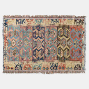 Couverture Tapis Oriental Perse Turc Antique Kilim