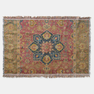 Couverture Tapis persan asiatique Kashan en or rouge