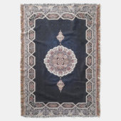 Couverture Tapis persan turc bleu antique (devant Vertical)