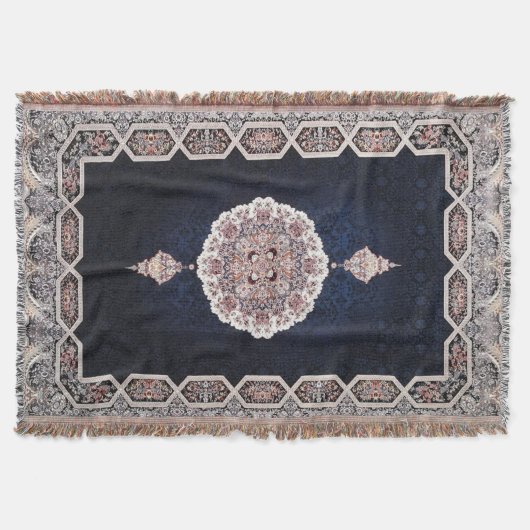 Couverture Tapis persan turc bleu antique (Devant)