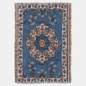 Couverture Tapis persan turc oriental antique bleu (devant Vertical)