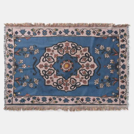 Couverture Tapis persan turc oriental antique bleu (Devant)