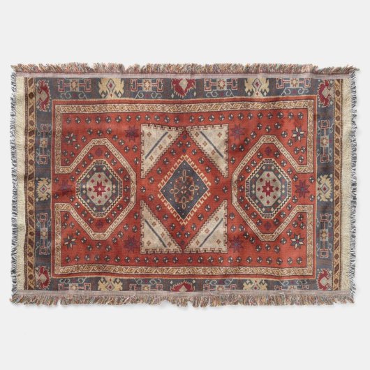 Couverture Tapis persan turc oriental rouge (Devant)
