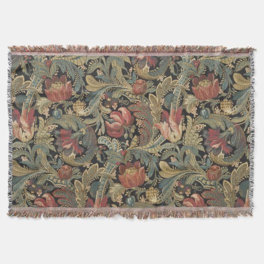 Couverture Tapisserie florale riche Brocade Antique Classique (Devant)