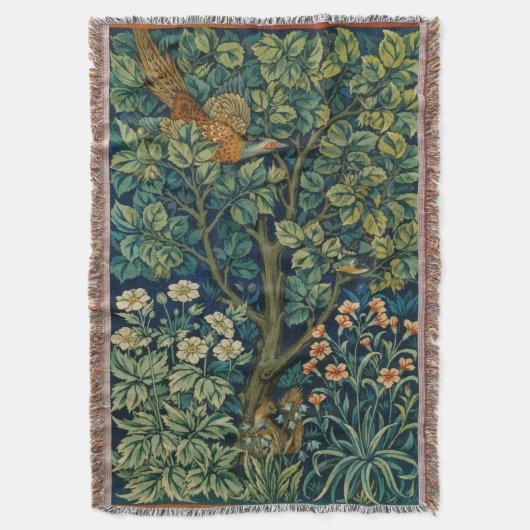 Couverture Tapisserie forestière, faisan, écureuil, oiseau (devant Vertical)