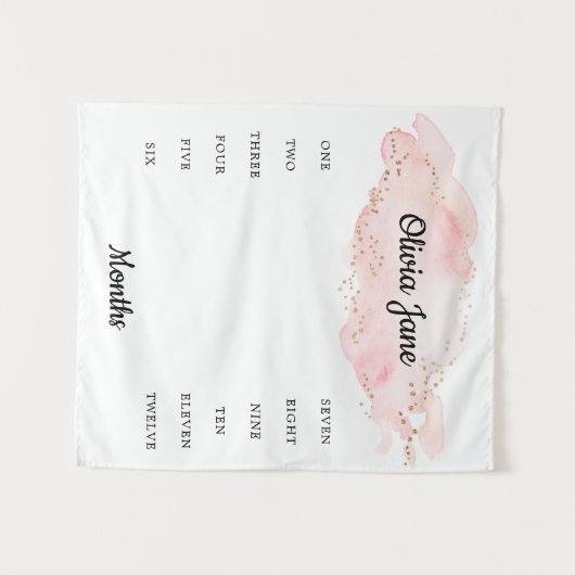 Couverture Tapisserie Photo de Repère Bébé Or Rose (Devant (Horizontal))