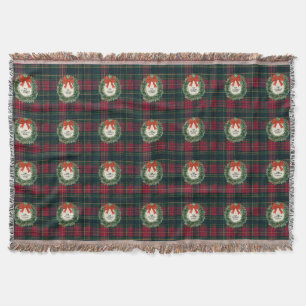Couverture Tartan à carreaux élégant Joyeux Noël Nom de famil