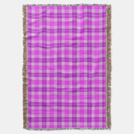 Couverture Tartan rose et violet (devant Vertical)
