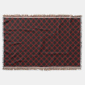 Couverture Tartan rouge rustique et noir avec lignes gaufrées (Devant)