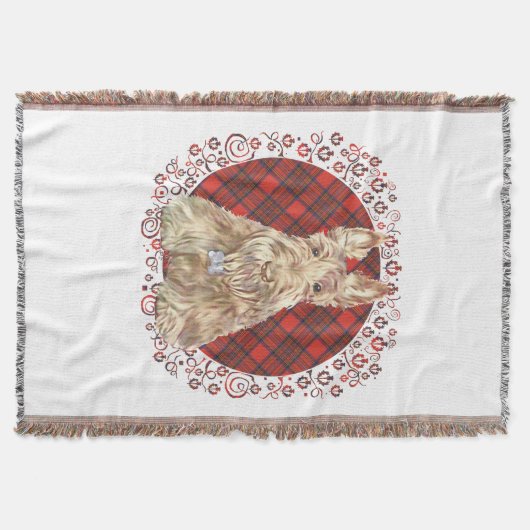 Couverture Tartan Scottie Blé (Devant)