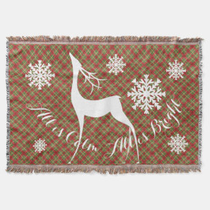 Couverture Tartan Tout est calme Tout est beau Deer Throw
