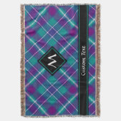 Couverture Tartan vert de mer, violet et bleu (devant Vertical)
