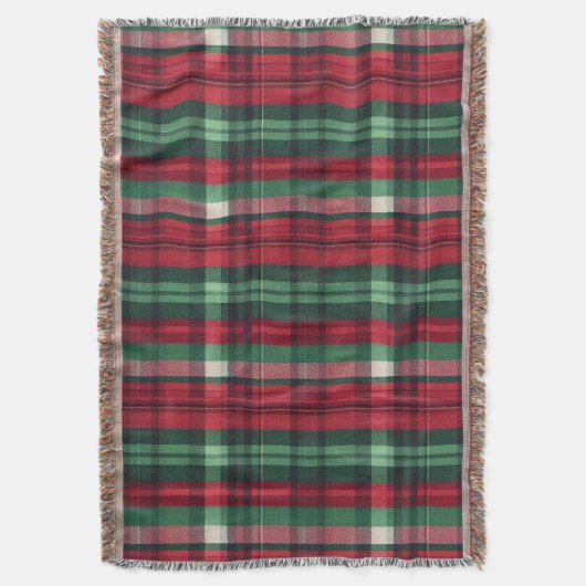 Couverture Tartan vert rouge traditionnel (devant Vertical)