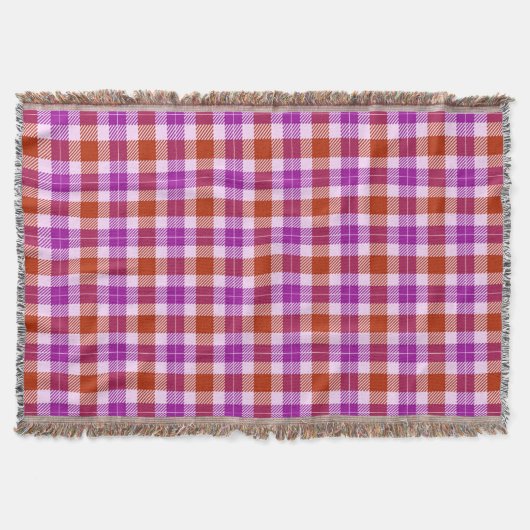 Couverture Tartan violet et rouge (Devant)