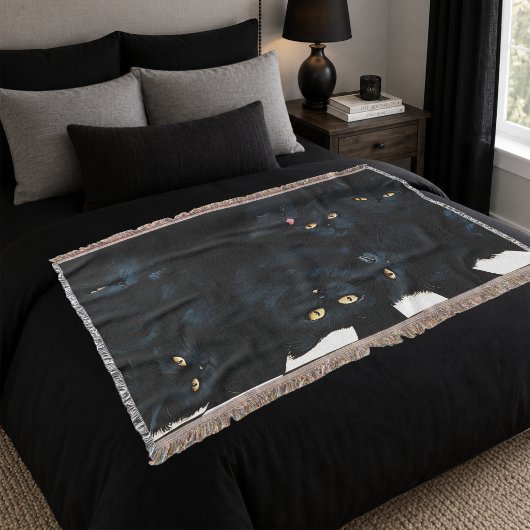 Couverture Tas de caresses de chat noir félins mignons