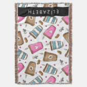 Couverture Tasses À Café, Haricots À Café, Coeurs, Votre Nom (devant Vertical)