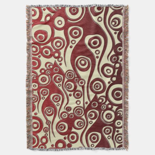 Couverture Tatouage Motif ART - flammes & cercles - verre rou (devant Vertical)