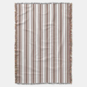 Couverture Taupe brun et blanc bonbons rayures (devant Vertical)