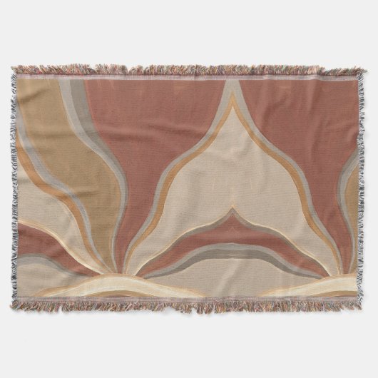 Couverture Taupe Sunset Horizon – Abstrait Japandi (Devant)