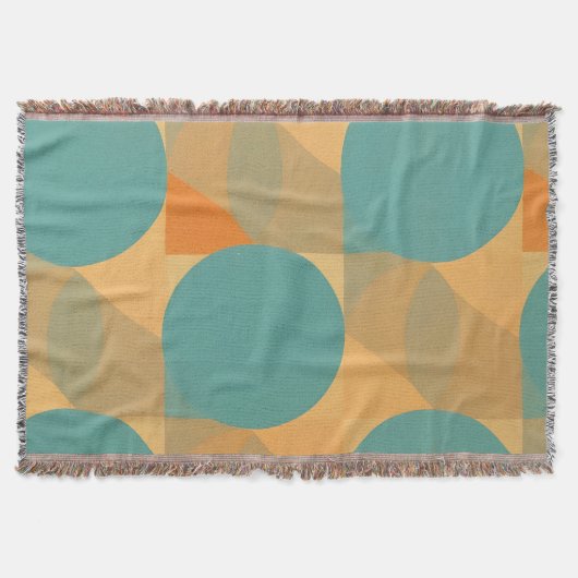 Couverture Teal, Tan, and Orange in Retro Look Pattern (Devant)