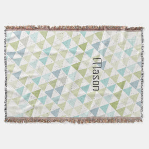 Couverture Teepee Aqua Vert et gris Lune Nuages Lodge Boys