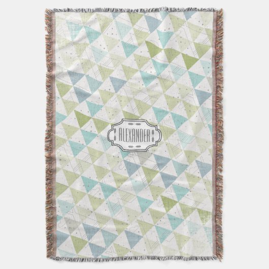 Couverture Teepee Aqua Vert et gris Lune Nuages Lodge Boys (devant Vertical)