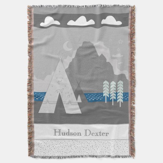 Couverture Teepee de montagne nuageuse personnalis (devant Vertical)