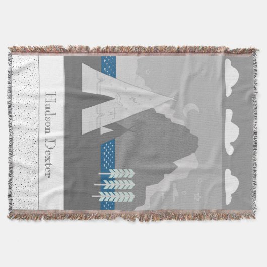 Couverture Teepee de montagne personnalisée (Devant)