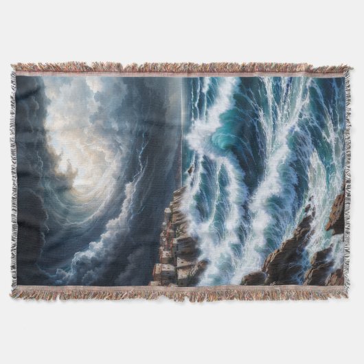 Couverture Tempête Par Une Côte Méditerranéenne Art IA (Devant)