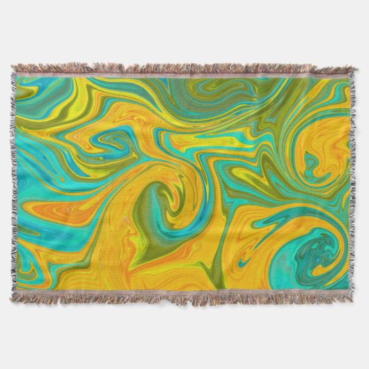 Couverture Tendance Neon Jaune Orange Vert Abstrait (Devant)