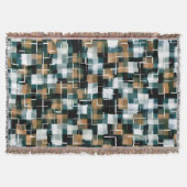 Couverture Tendance Turquoise Brown noir blanc plaid (Devant)