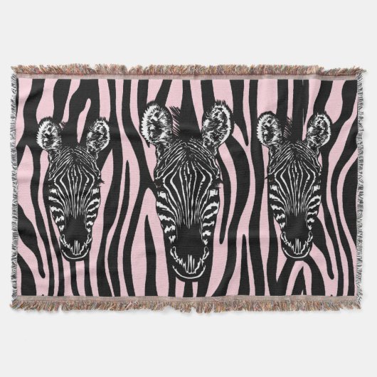Couverture Tendance Zebra Herd sur Zebra Imprimer rose (Devant)