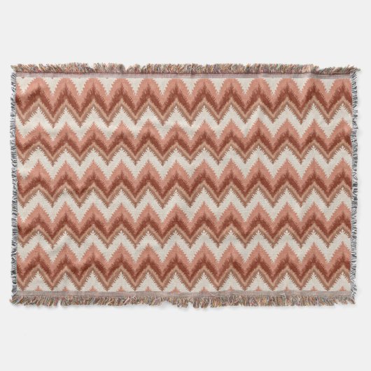 Couverture Terracotta Boho Zigzag - Rustic Chevron (Devant)
