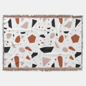 Couverture Terrazzo Décor Boho géométrique Blanche Abstraite (Devant)
