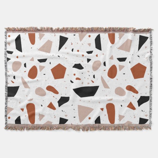 Couverture Terrazzo Décor Boho géométrique Blanche Abstraite (Devant)