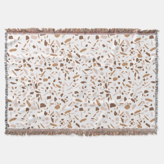 Couverture Terrazzo Marron et Beige et Blanc (Devant)