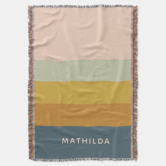 Couverture Terre moderne rayé Nom personnalisé Cosy (devant Vertical)