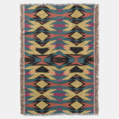 Couverture Terre Turquoise chaude Aztec Desert Gold Shimmer (devant Vertical)