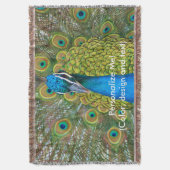 Couverture Tête bleue Peacock avec et des plumes de queue col (devant Vertical)