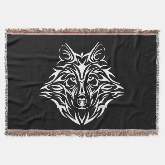 Couverture Tête de loup blanc sur noir (Devant)