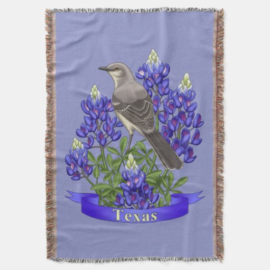 Couverture Texas State Mockingbird & Bluebonnet Flower (devant Vertical)