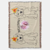 Couverture Texte de bienvenue des fleurs de dessin de marionn (devant Vertical)