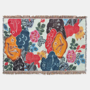 Couverture Textile japonais Kimono vintage (Bingata)