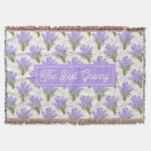 Couverture The Best Granny Lavender Floral Cozy Fleece Blanke (Devant)