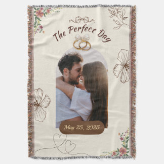 Couverture The Perfect Day Custom Wedding Pic w/Rings & Date