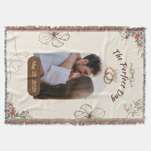 Couverture The Perfect Day Custom Wedding Pic w/Rings & Date (Devant)