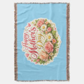 Couverture Throw Blanket happy Mother's Day floral wreath woo (devant Vertical)